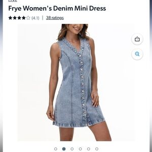 Frye Sleeveless Light Blue Button-Front Denim Mini Dress
